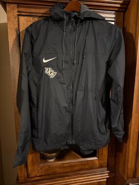 Nike Black UCF Hooded Lined Windbreaker Jacket, Medium